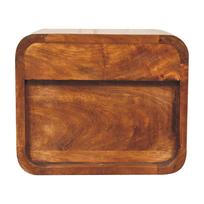 Mini Curve Floating Nightstand - Chestnut