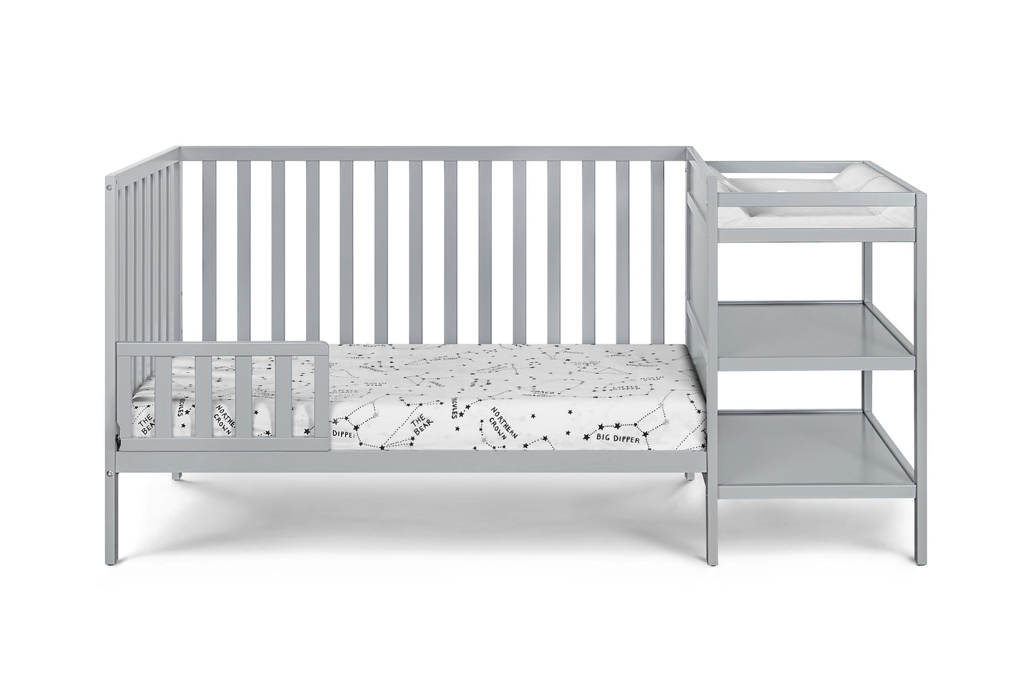 Palmer - 3 In 1 Convertible Crib, Changer Combo - Gray