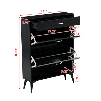 Shoe Cabinet, Shoe Storage Shelves - Black