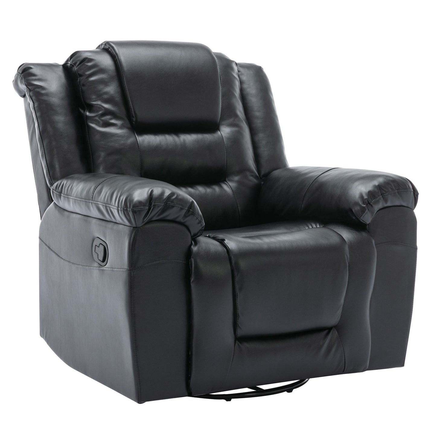360ÔøΩÔøΩ swivel And Rocking Home Theater Recliner Manual Recliner Chair With Wide Armrest For Living Room - Black