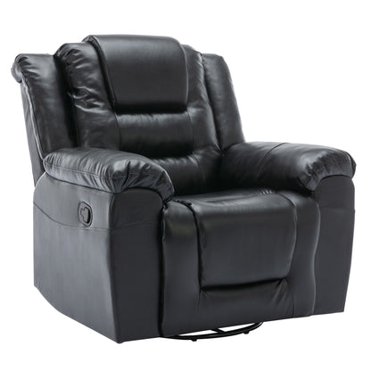 360ÔøΩÔøΩ swivel And Rocking Home Theater Recliner Manual Recliner Chair With Wide Armrest For Living Room - Black