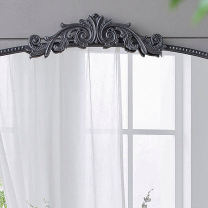 Classic Design Large Arch Mirror And Baroque Inspired Frame For Living Room Bathrrom Enterway Console - Black