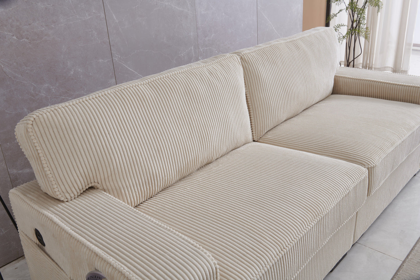 Stationary Loveseat - Cream