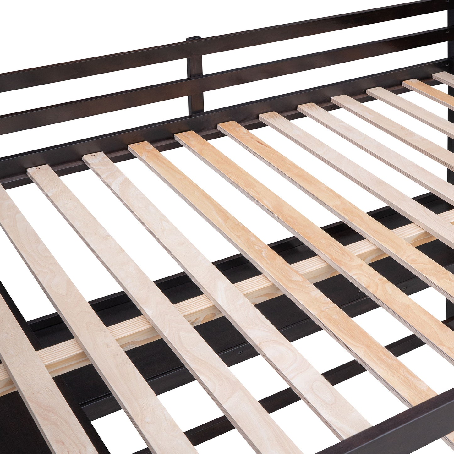 Full Size Loft Bed With Drawers And Desk With Shelves - Espresso