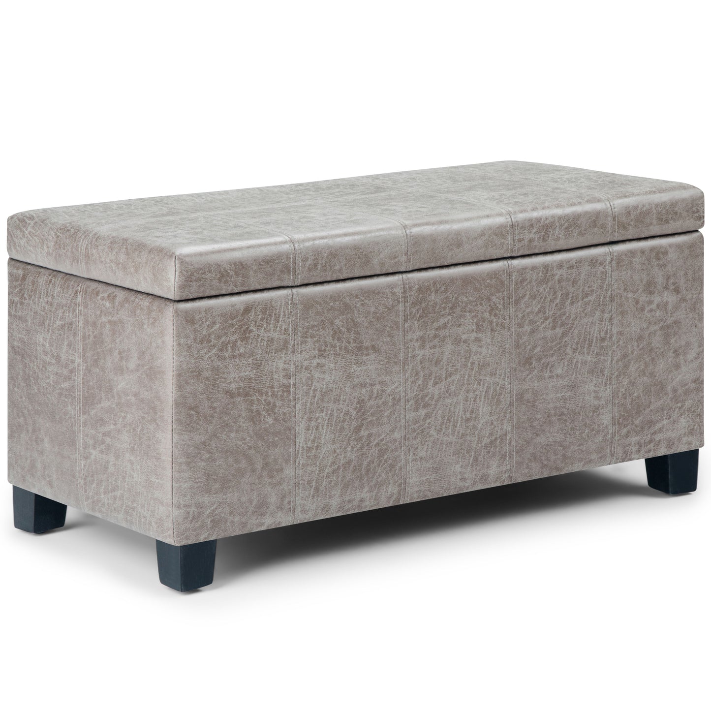 Dover - Storage Ottoman Bench - Distressed Gray Taupe