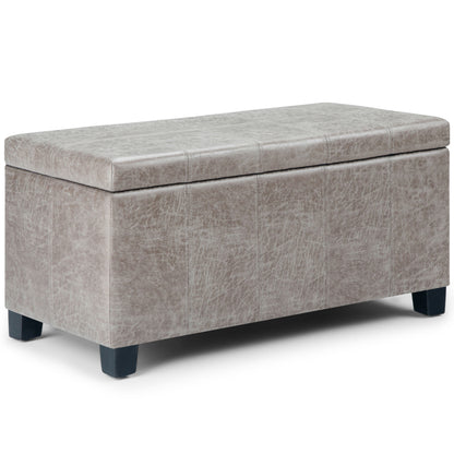 Dover - Storage Ottoman Bench - Distressed Gray Taupe