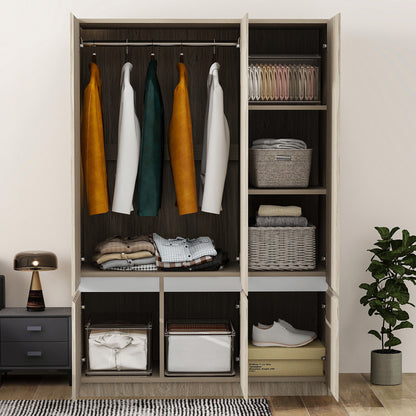6 Doors Wardrobe Storage For Bedroom - Nature