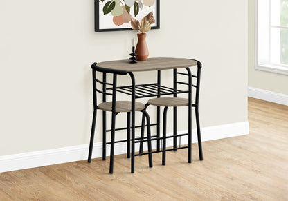 3 Pieces Dining Table Set, Small, Contemporary & Modern - Taupe