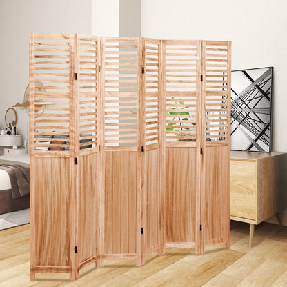 Panel Wooden Folding Room Divider - Natural