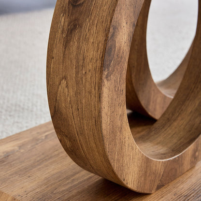 Modern Style Glass Top Coffee Table With Base Suitable For Living Rooms And Lounge Areas - Natural Wood