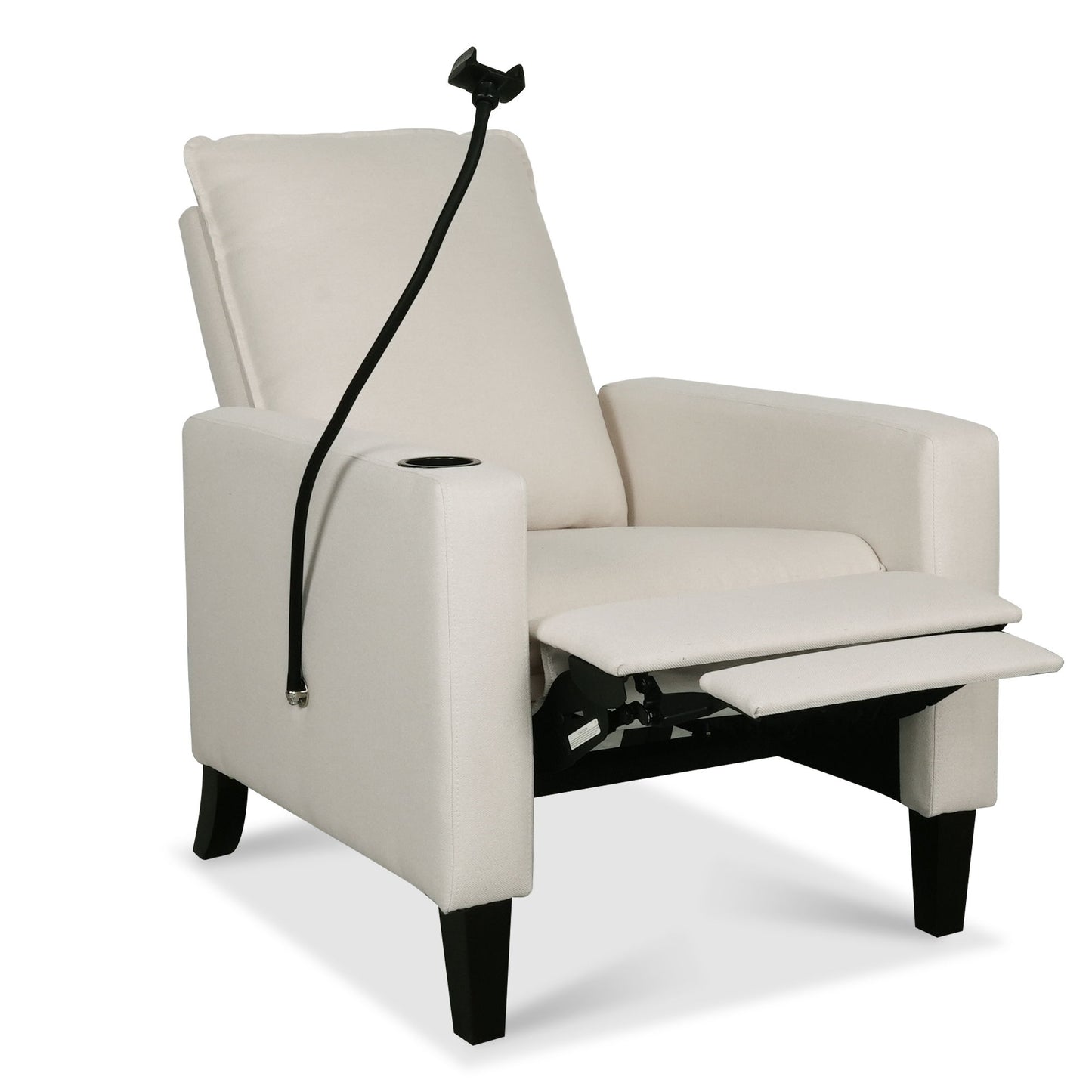 Recliner Chairs For Adults, Adjustable Recliner Sofa With Mobile Phone Holder & Cup Holder, Modern Reclining Chairs Fabric Push Back Recliner Chairs For Living Room, Bedroom - Beige