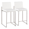 Fuji - Contemporary High Back Counter Stool (Set of 2) - White