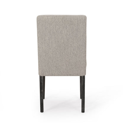 Contemporary Dining Chair With Upholstered Seating - Light Gray
