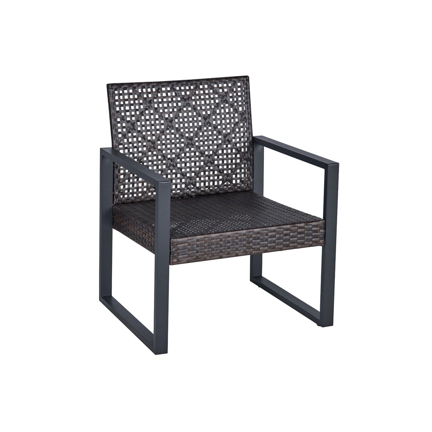 Modern 4 Piece Patio Furniture Set With Acacia Wood Table Top And Beige Cushions - Brown