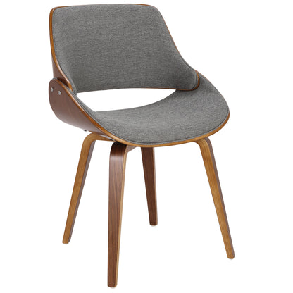 Folia Fabrizzi - 7 Piece Mid-Century Modern Dining Set - Walnut / Gray