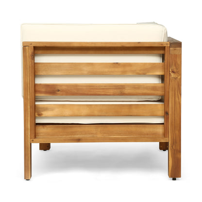 Oana - 2 Piece Loveseat Set With Acacia Wood Frame And Water Resistant Cushions - Beige