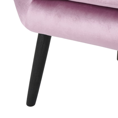 Alyssa - Upholstered Arm Chair With Wingback Design - Lavender