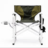 Padded Folding Outdoor Chair With Side Table And Storage Pockets, Lightweight Oversized Directors Chair For Indoor, Outdoor Camping, Picnics And Fishing - Green
