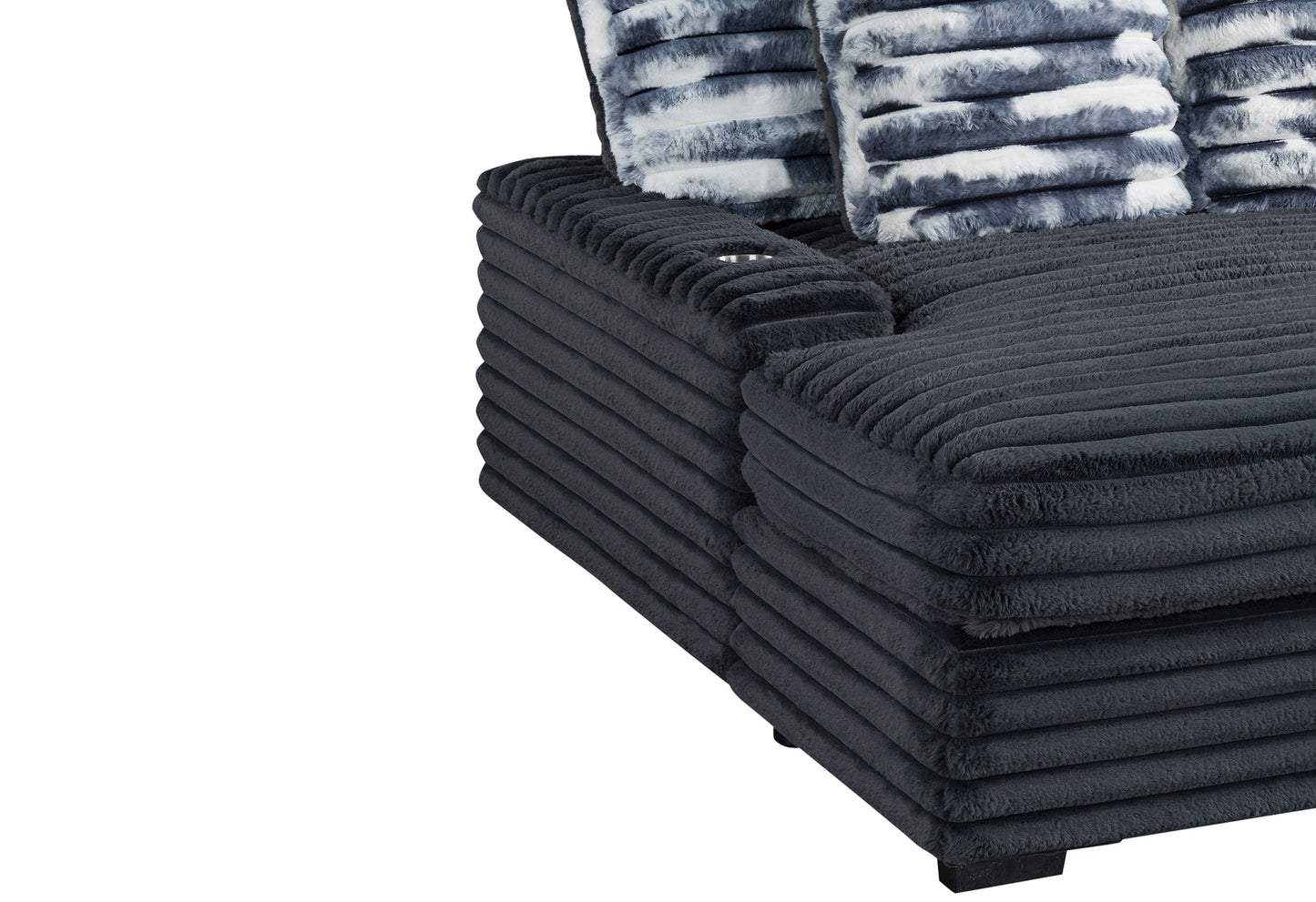 Shine - Lounger Sofa With USB - Gray