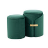 Dahlia - Contemporary / Glam Nesting Ottoman Set - Green