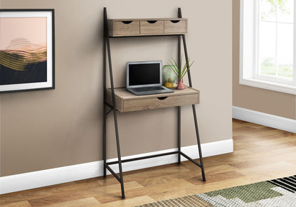 Computer Desk For Home Office, Laptop, Leaning, Storage Drawers, Contemporary & Modern - Taupe