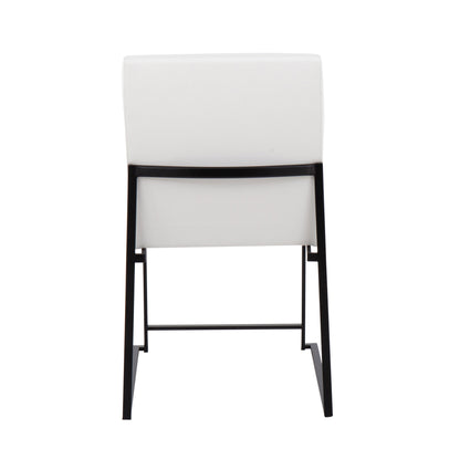 Fuji - Contemporary, High Back Dining Chair (Set of 2) - Black / White