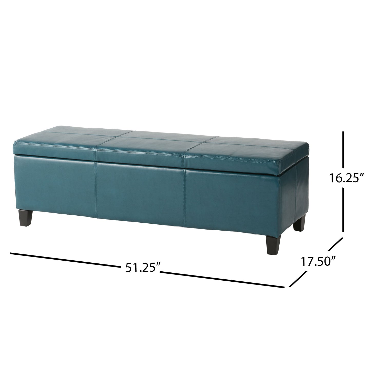 Glouster - Contemporary Storage Ottoman With Upholstered - Teal