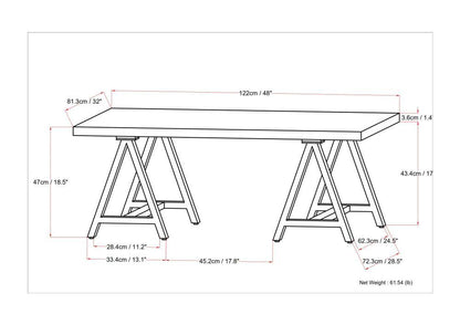 Sawhorse - Solid Walnut Veneer And Metal Coffee Table - Walnut