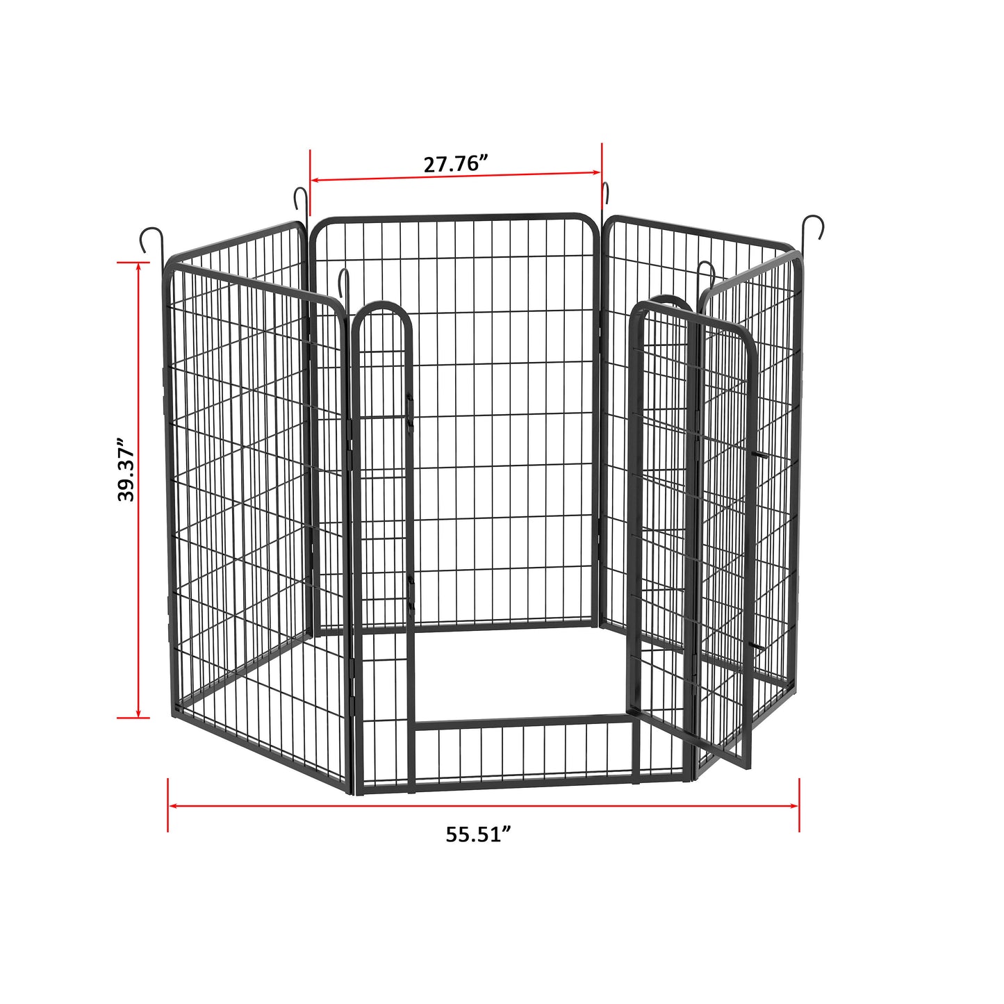 6 Panels Heavy Duty Metal Playpen With Door, Dog Fence Pet Exercise Pen For Outdoor, Indoor - Black