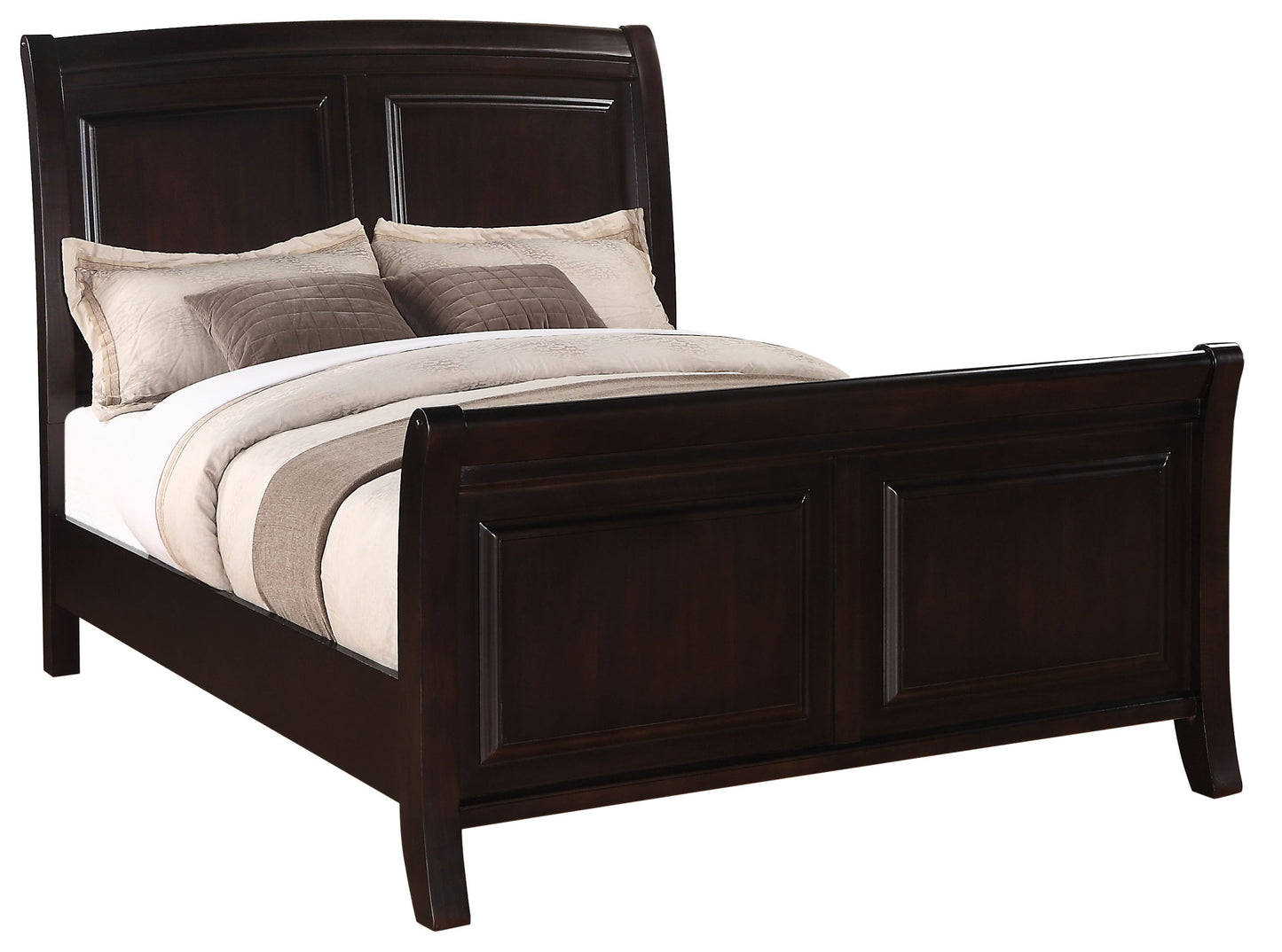 King Bed Transitional - Rich Cappuccino