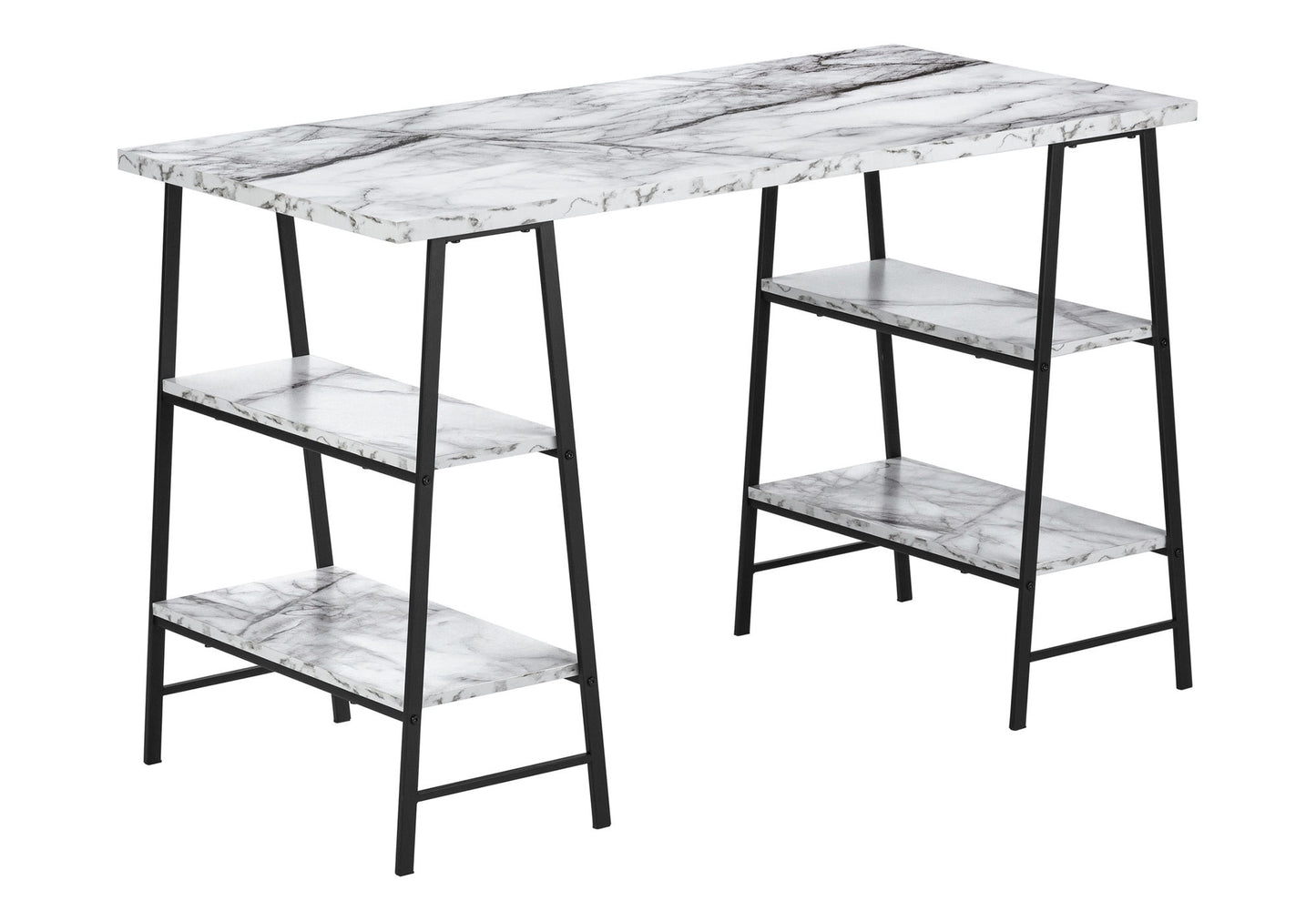Computer Desk For Home Office, Laptop, Storage Shelves, Contemporary Versatile Placement - White