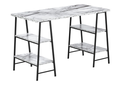 Computer Desk For Home Office, Laptop, Storage Shelves, Contemporary Versatile Placement - White