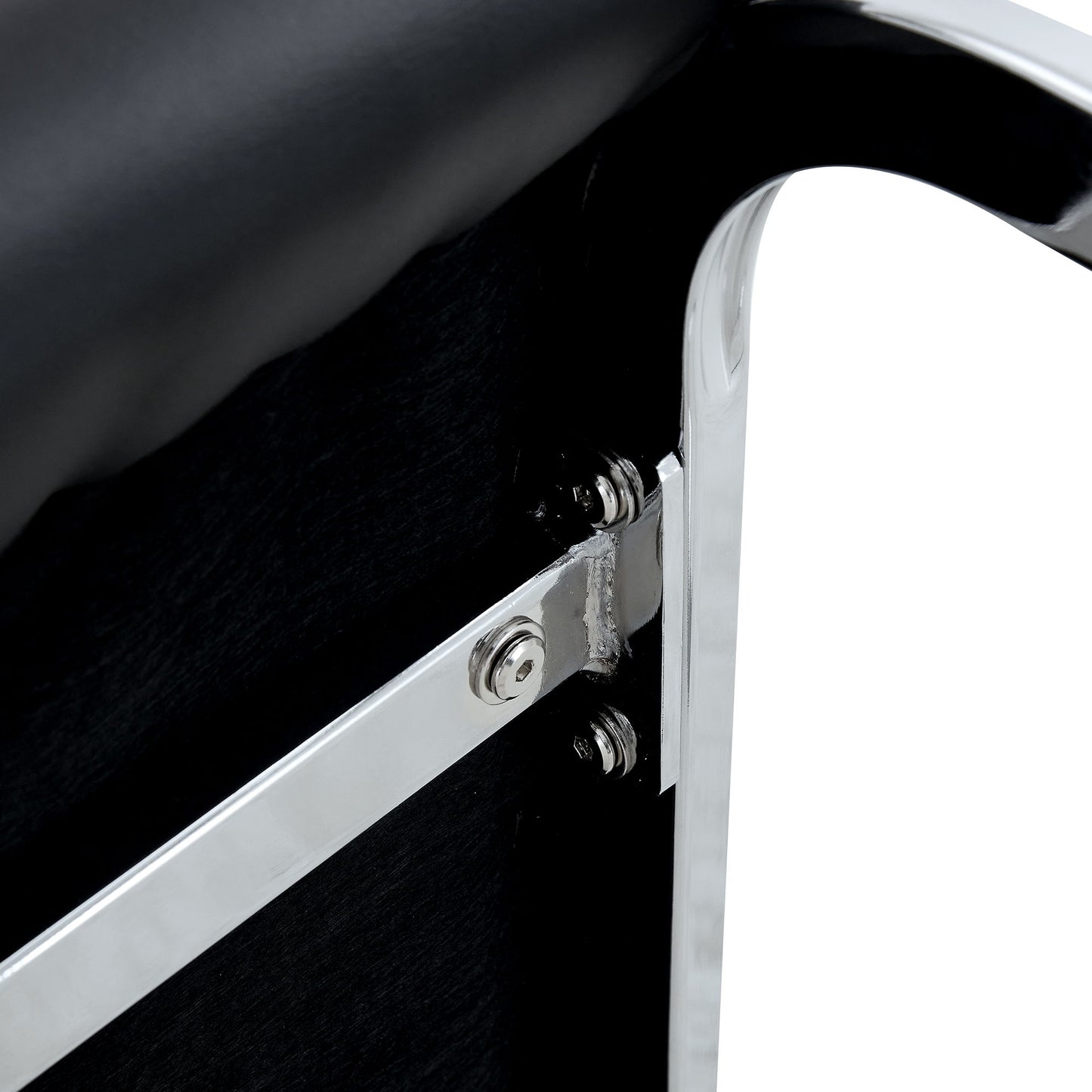 Luxurious And Minimalist Chair Covers, 2 High Elasticity Dining Chairs Metal Arched Legs - Black / Silver