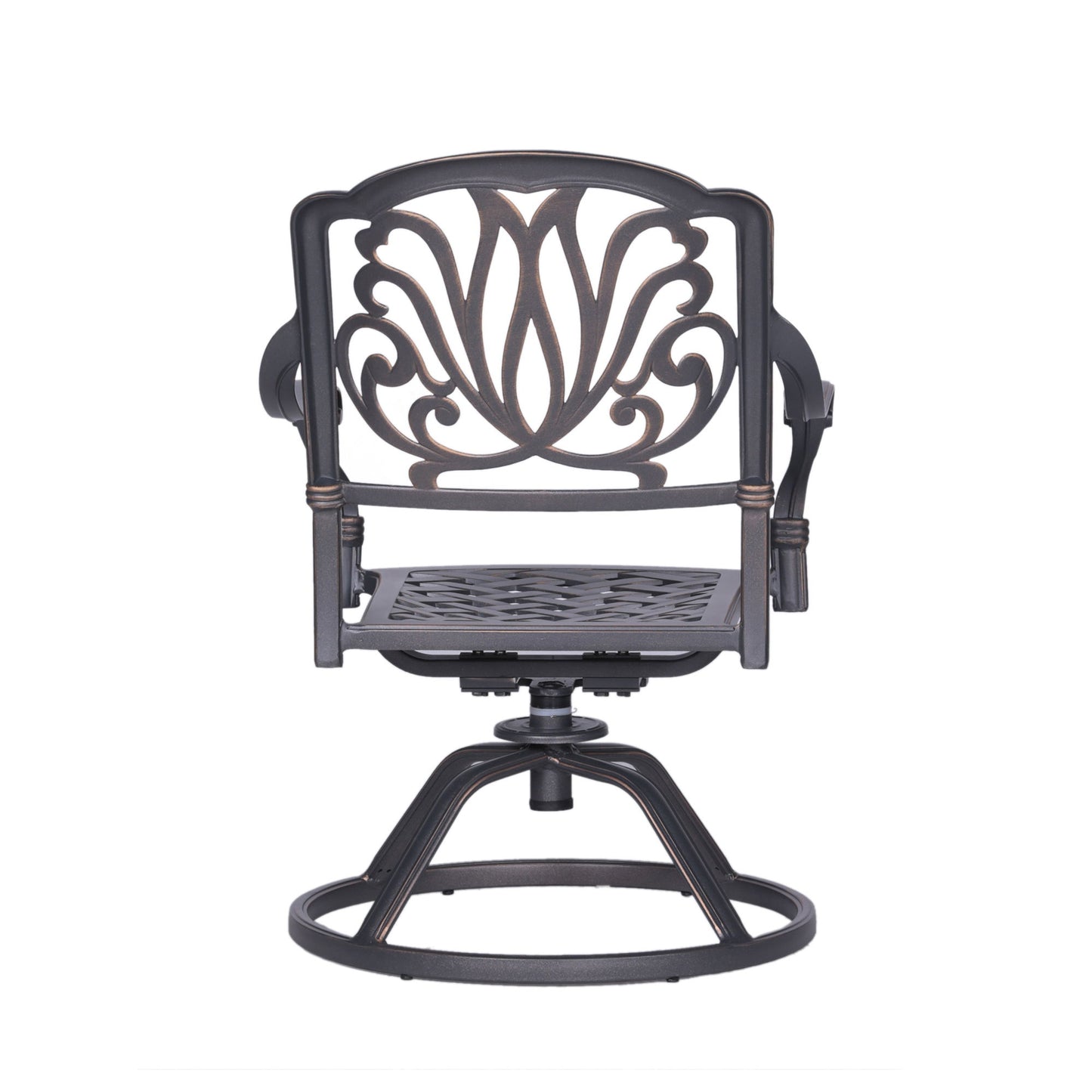 Patio Outdoor Aluminum Dining Swivel Rocker Chairs With Cushion (Set of 2) - Navy Blue