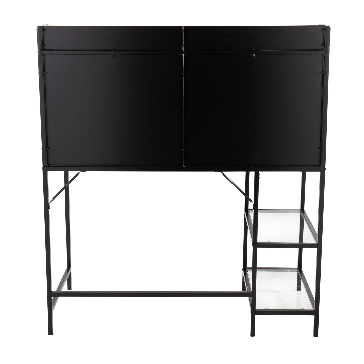 Geo - Tier Contemporary Desk - Black / Clear