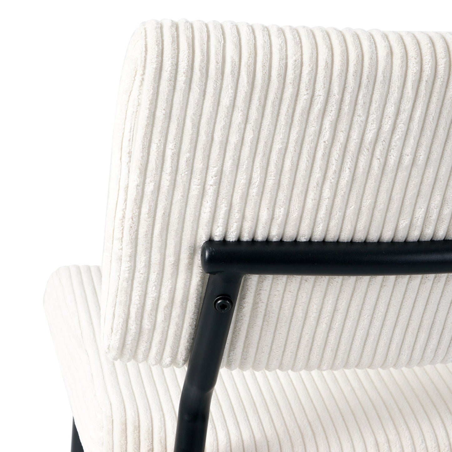 Modern Dining Chair Fabric Upholstered Chairs With Black Metal Legs For Home And Bedroom (Set of 2) - Beige