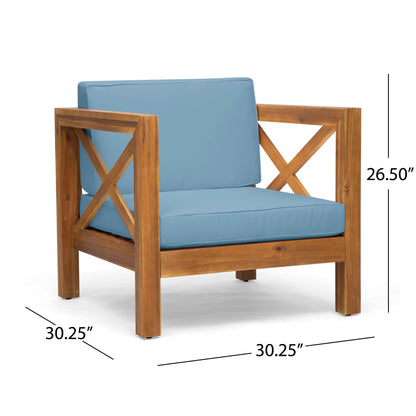 Brava - Modern Club Chair With Water Resistant Cushions - Blue