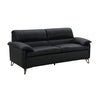 Eilene - Top Grain Leather Loveseat - Black