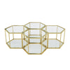 Modern Living Room Small Coffee Table With Stainless Steel Frame And Tempered Glass Top - Gold