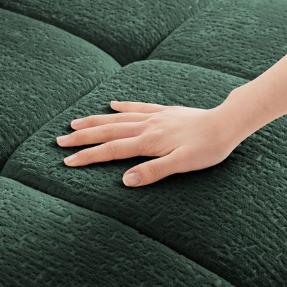 Modern Style 4 Seater Sofa Set With 2 Ottomans Frame - Premium Green