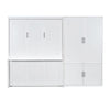 Queen Size Murphy Wall Bed With Closet, Space Saving Design - White