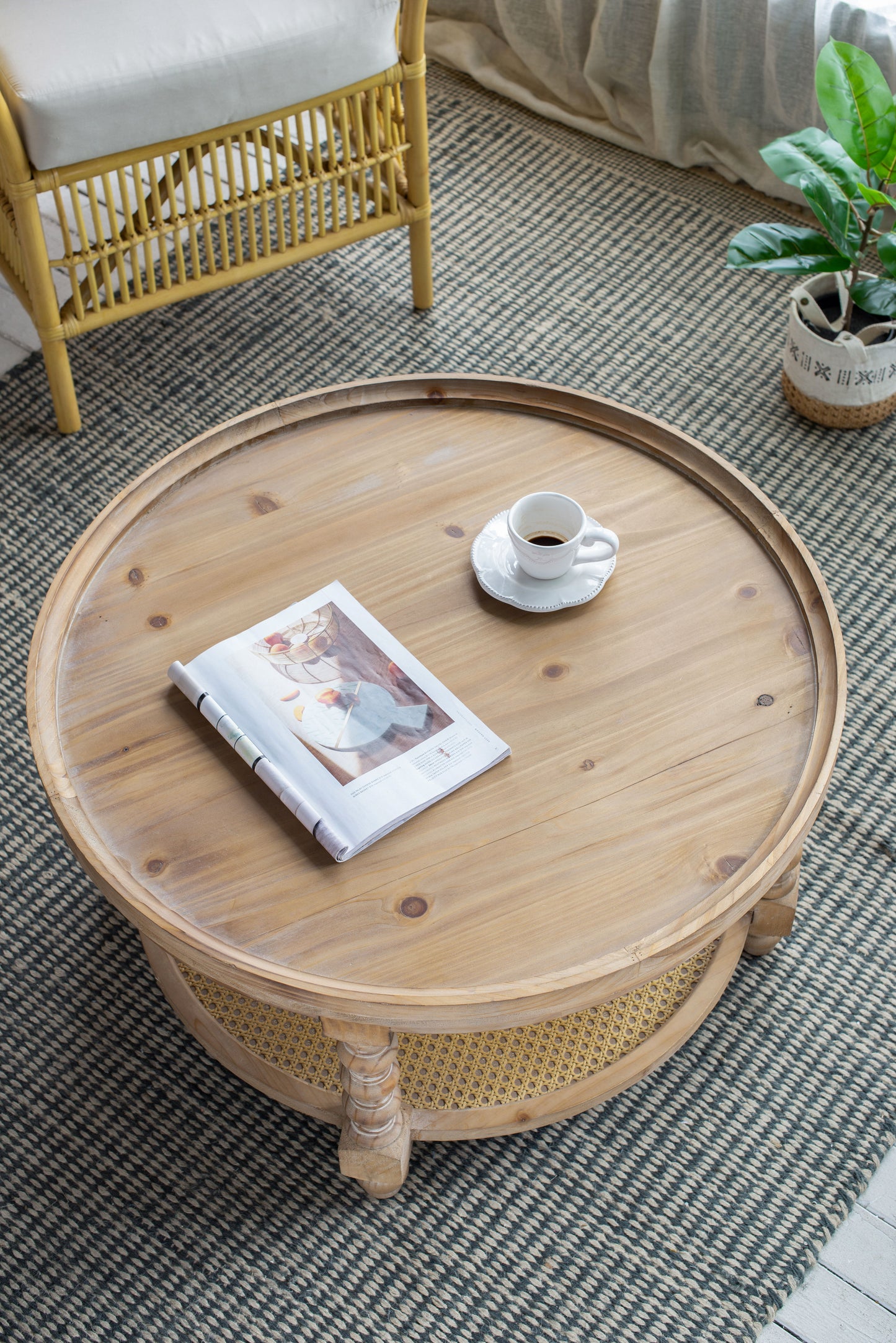 Round 2 Tiered Side Tabel, End Tabel For Lving Room Bedroom Entryway - Brown