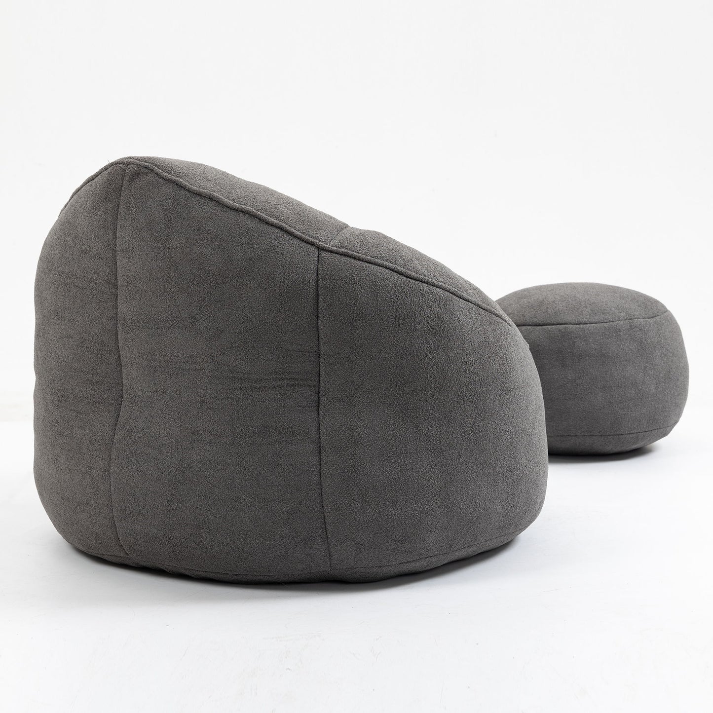 Bedding Bean Bag Sofa Chair High Pressure Foam Bean Bag Chair Adult Material With Padded Foam Padding Compressed Bean Bag With Footrest - Gray
