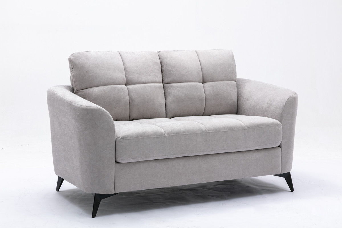Callie - Woven Living Room Fabric Sofa, Loveseat (Set of 2) - Light Gray