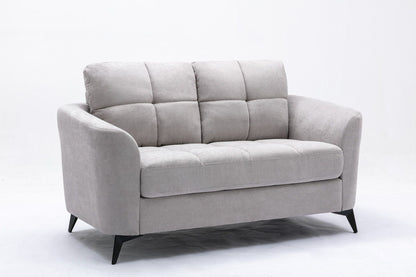Callie - Woven Living Room Fabric Sofa, Loveseat (Set of 2) - Light Gray