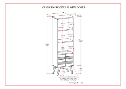 Clarkson - Bookcase With Storage - Rustic Natural Aged Brown