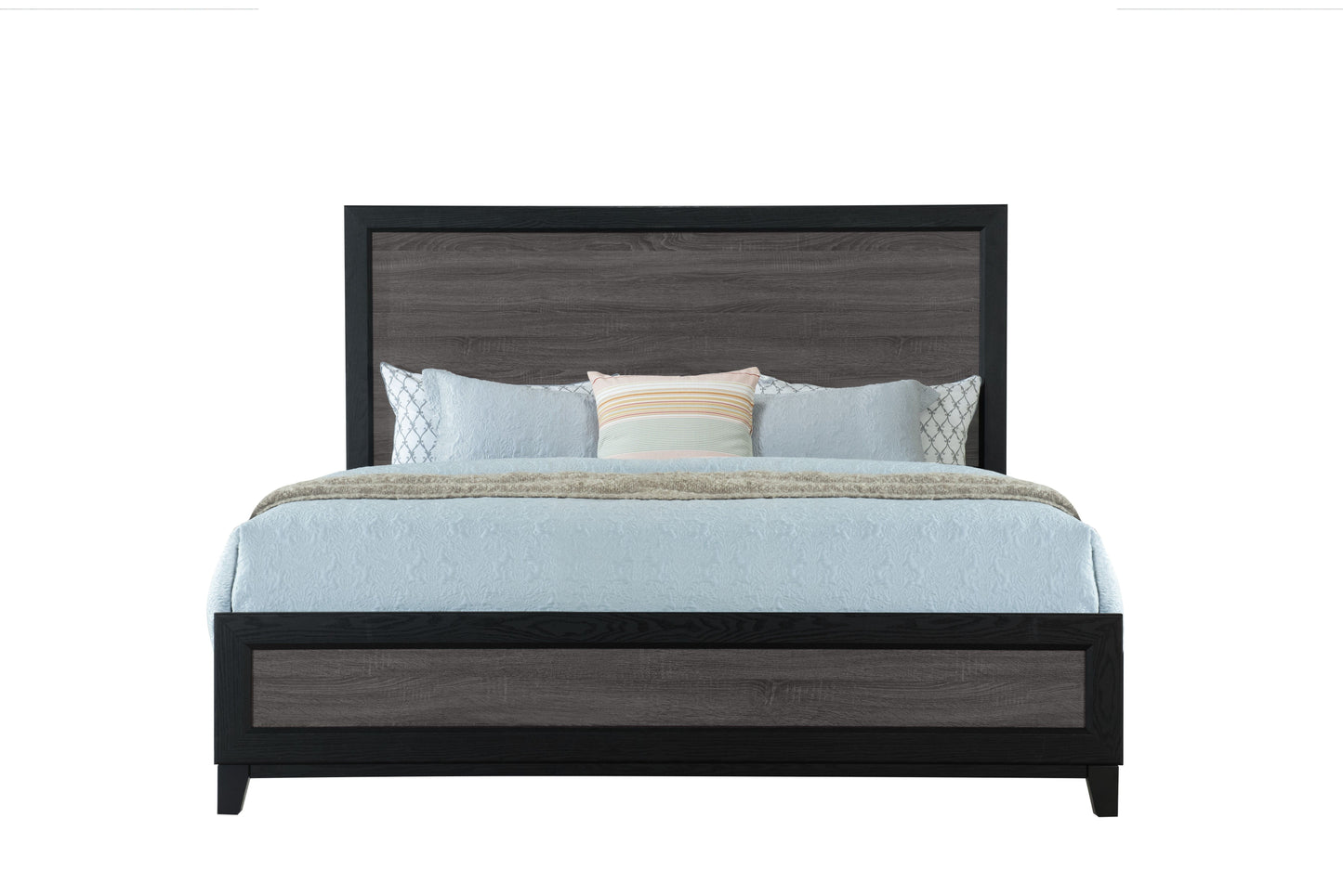 Soluto - King Bed - Gray / Black