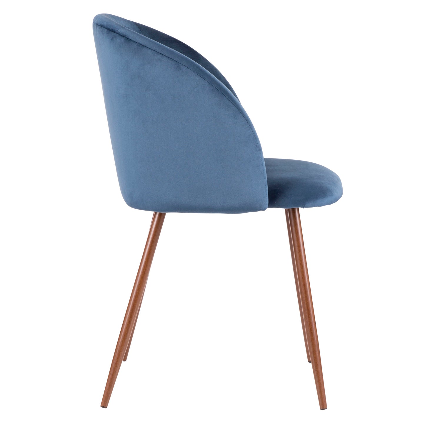 Fran - Contemporary Dining Chair (Set of 2) - Walnut / Blue