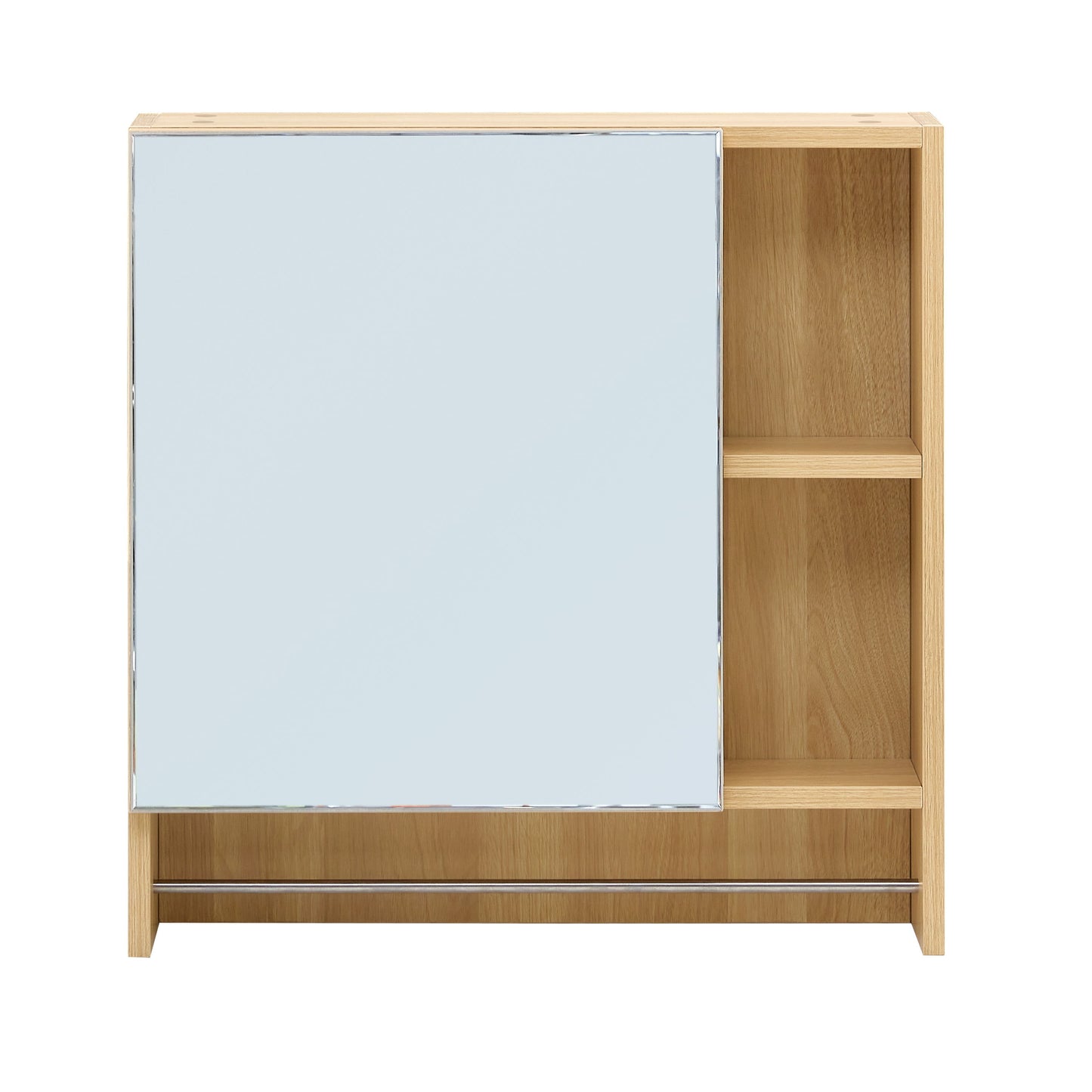 Wall Mounted Bathroom Storage Cabinet With Mirror Door, Medicine Cabinet, Over The Toilet Storage Cabinet With Shelves And Towel Rack - Burly Wood