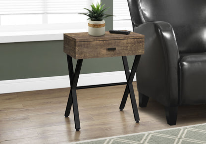 Accent Side Table, Storage Drawer, Contemporary & Modern - Brown